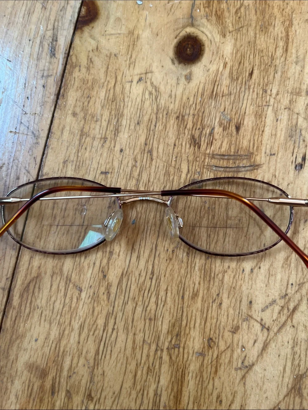 Sebastiano Oval Metal Frame Glasses in Gold and Brown
